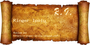 Ringer Ipoly névjegykártya